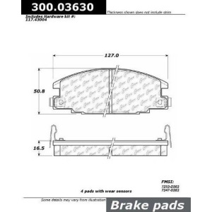 R1concepts 30003630 Centric Parts 300.03630 Semi Metallic Brake Pad With Shim - All