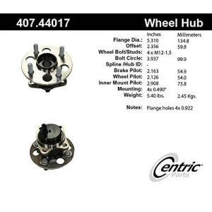 Centric 407.44017 Rear Wheel Hub And Bearing Assembly - All