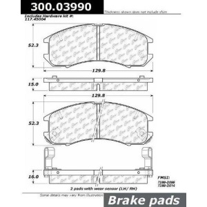R1concepts 30003990 Centric Parts 300.03990 Semi Metallic Brake Pad With Shim - All