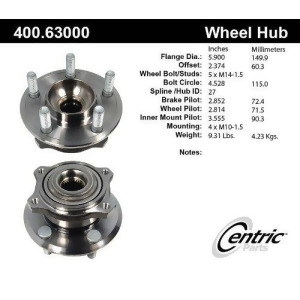 Centric 400.63000 Axle Bearing And Hub Assembly - All