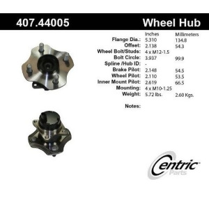 Centric 407.44005E Rear Wheel Hub And Bearing Assembly - All