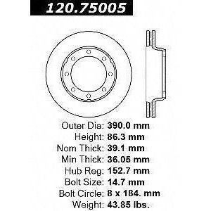 Centric Parts 120.75005 Premium Brake Rotor With E-Coating - All