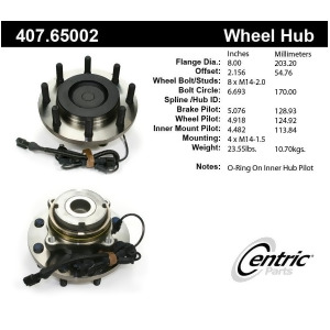 Centric 407.65003 Wheel Hub Assembly - All