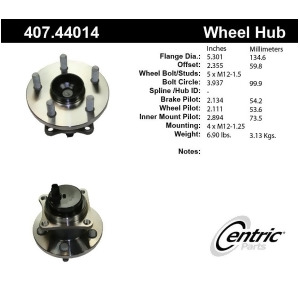 Centric 407.44015 Wheel Hub Assembly - All