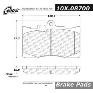 Centric Parts 102.08700 102 Series Semi Metallic Standard Brake Pad - All