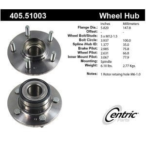 Centric 405.51003E Rear Wheel Hub And Bearing Assembly - All