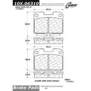 Centric Parts 102.06310 102 Series Semi Metallic Standard Brake Pad - All
