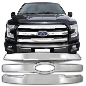 Fits 2015 Ford F150 Super Crew 4x2 Chrome Grille Overlay - All