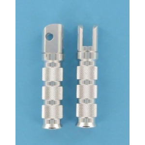 Emgo 50-11311 Round Style Footpegs Passenger Silver - All