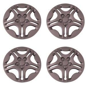 Aftermarket Wheel Covers; 15 Inch; Silver Finish; Abs; 5 Star; Metal - All