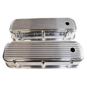 Racing Power R6280 Polished Aluminum Valve Cover Tall W/ Hole - All