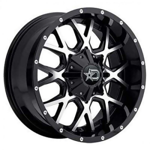 Dropstars 645Mb-2096818 Gloss Black with Mirror Machined Face and Chrome Star Cap Wheel Size 20X9 Bolt Pattern 6X135 or - All