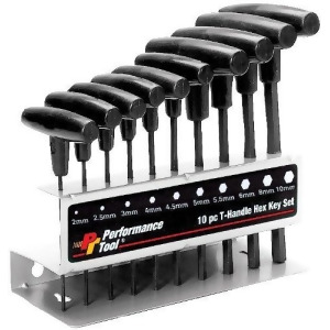 Wilmar Performance Tool W80275 Metric T-Handle Hex Key Set 10-Piece - All