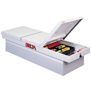 Delta 902000 White Compact Steel Gull Wing Dual Lid Crossover Truck Box - All