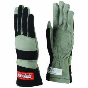 Racequip 351003 351 Series Medium Black Sfi 3.3/1 One Layer Racing Gloves - All