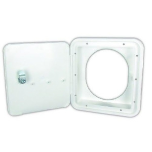 Jr Products 71122-Oval-A Polar White Key Lock Fuel Hatch With Oval Back - All