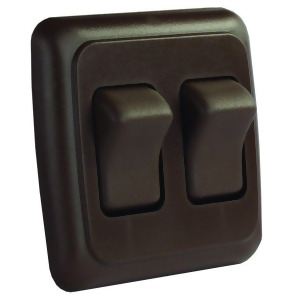 Jr Products 12145 Brown Double Spst On-Off Switch With Bezel - All
