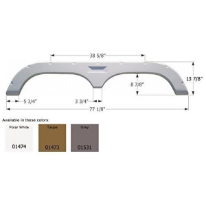 Icon 01473 Taupe 7.03 X 13.75 Tandem Fender Skirt - All