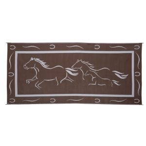 Stylish Camping Gh8187 Brown/White 8'x18' Galloping Horses Mat - All