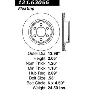 Centric 121.63056 Disc Brake Rotor - All