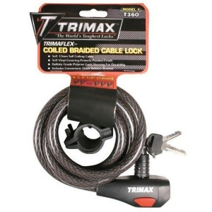 Trimax Tkc126 Trimaflex Coiled Lock 72In. Cable With Quick-Release Lock - All