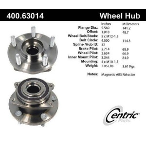 Centric Parts Inc. 40063014E Centric Parts 400.63014E Axle Hub Assembly Front - All