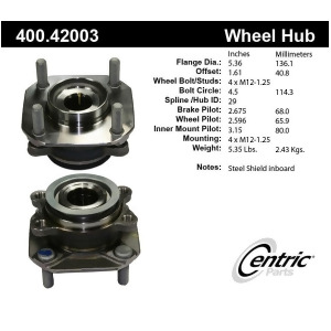 Centric 400.42003 Axle Bearing And Hub Assembly - All