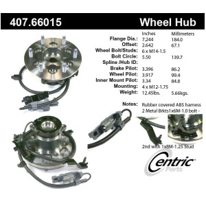 Centric 407.66016 Wheel Hub Assembly - All