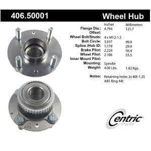 Centric 406.50001E Rear Wheel Hub And Bearing Assembly - All