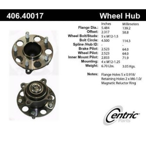 Centric 406.40017 Wheel Hub Assembly - All