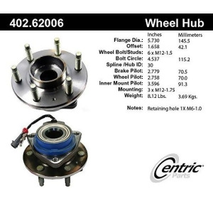 Centric 402.62006E Standard Axle Bearing And Hub Assembly - All