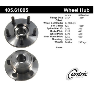 Centric 405.61005E Standard Axle Bearing And Hub Assembly - All
