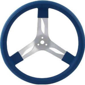 Quickcar Racing Products 68-0012 Mount Racing Steering Wheel with Blue Rubber Grip - All