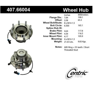 Centric 407.66005 Wheel Hub Assembly - All