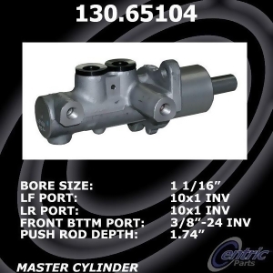 Centric Parts 130.65104 Brake Master Cylinder - All