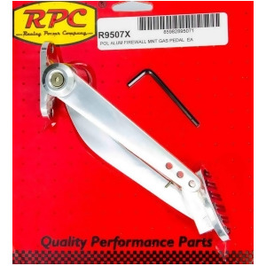 Racing Power Company R9507x Polished Aluminum Firewall Mount Gas Pedal - All