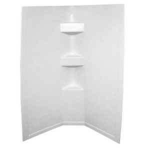 Lippert 306204 Better Bath 34 x 34 x 64 Neo Angle Rv Shower Surround White Slate - All