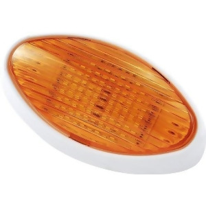 Green LongLife 9090117 Rv Led Oval Porch Light Fixture w/ Clear Amber Lens 110 or 170 Lum Cool White - All