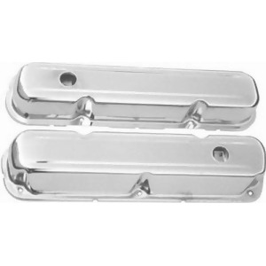 Racing Power R9298 Chrome Short Valve Cover Baffled Includes Grommets - All