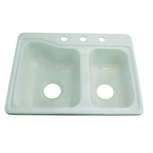 Wht-dble Bowl Galley Sink - All