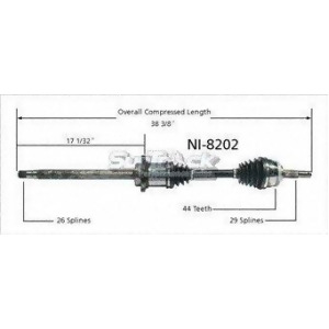 Cv Axle Shaft-New Front Right SurTrack Ni-8202 - All