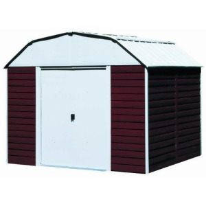 Red Barn 10Ft X 8Ft Steel Eggshell Red- Door=w55.5in X H69.25in - All