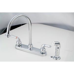 American Brass Ch801gs Faucet Kitchen 8 Hi-Arc Dual Lever w/ Spray Chrome Rv - All