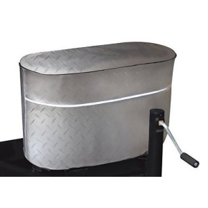 Adco 2712 Silver Double 20 Diamond Plated Steel Vinyl Propane Tank Cover - All