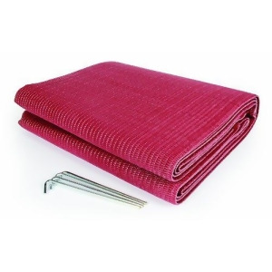 Camco 42882 Reversible Awning Leisure Mat 6' X 9' Burgandy - All