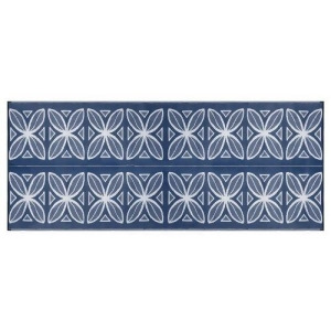 Camco 42831 Reversible Outdoor Mat 8' X 20' Blue Botanical - All