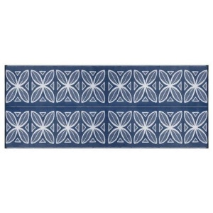 Camco 42831 Reversible Outdoor Mat 8' X 20' Blue Botanical - All