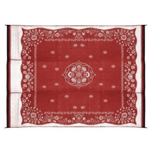 Camco 42852 Reversible Outdoor Mat 9' X 12' Burgundy Oriental - All
