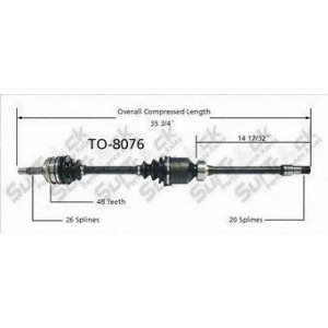 Cv Axle Shaft-New Front Right SurTrack To-8076 - All