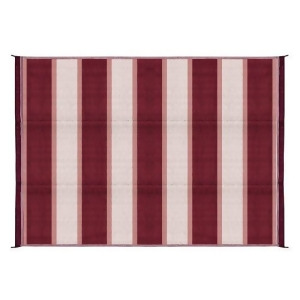 Camco 42872 Reversible Outdoor Mat 6' X 9' Burgundy Stripe - All
